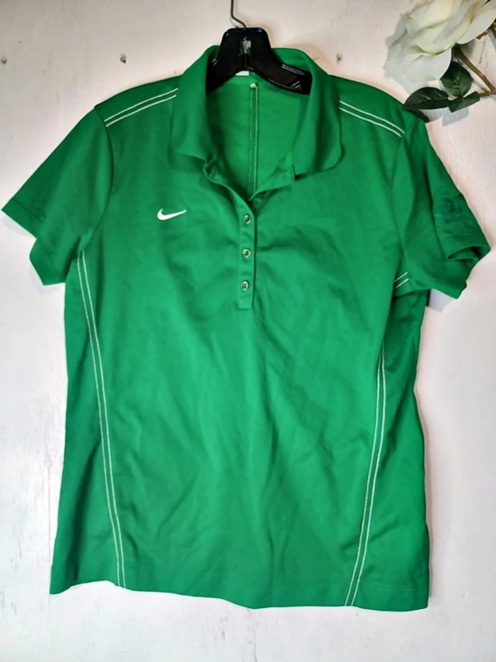 Nike Green Short Sleeve Polo Athletic Top XL